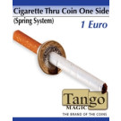 Cigarette through coin 1 euro one side by Tango
