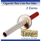 Cigarette Through Coin 2 Euros Two Sides by Tango Magic