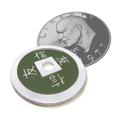 Cascarilla Expandida Moneda China Aluminio (Tamaño Dólar Eisenhower, Verde)