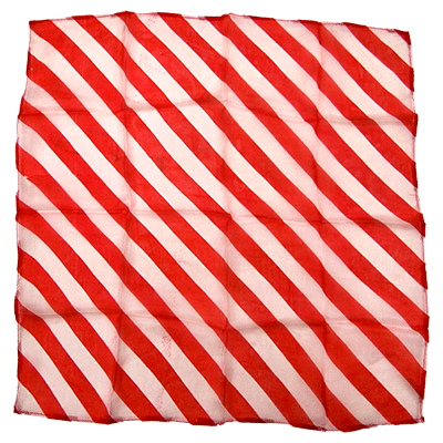 Pañuelo de Seda Zebra Rojo y Blanco (38 cm. – 15”) por Uday Magic