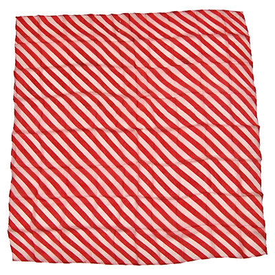 Pañuelo de Seda Zebra Rojo y Blanco (90 cm. – 36”) por Uday Magic