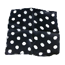 Pañuelo de Seda Negro con Lunares Blancos (20 cm. – 9'') por Uday Magic